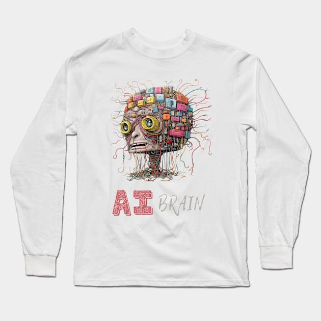 AI Brain Long Sleeve T-Shirt by FrogandFog